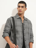 Highlander Men Grey Checked Relaxed Fit Casual Shirt - Grey - Image 1