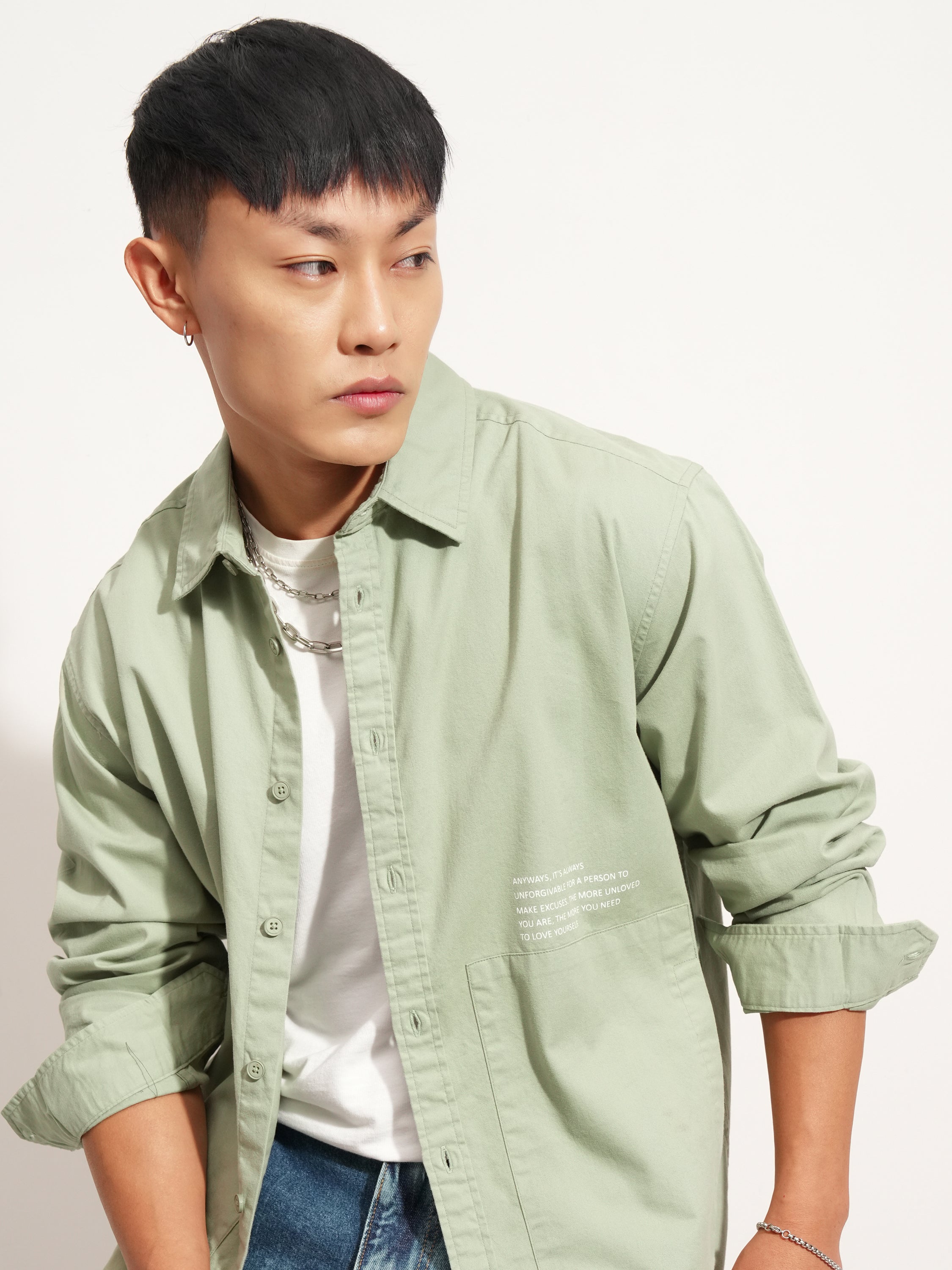 Highlander Men Green Printed Oversized Fit Casual Shirt - Green - Image 1