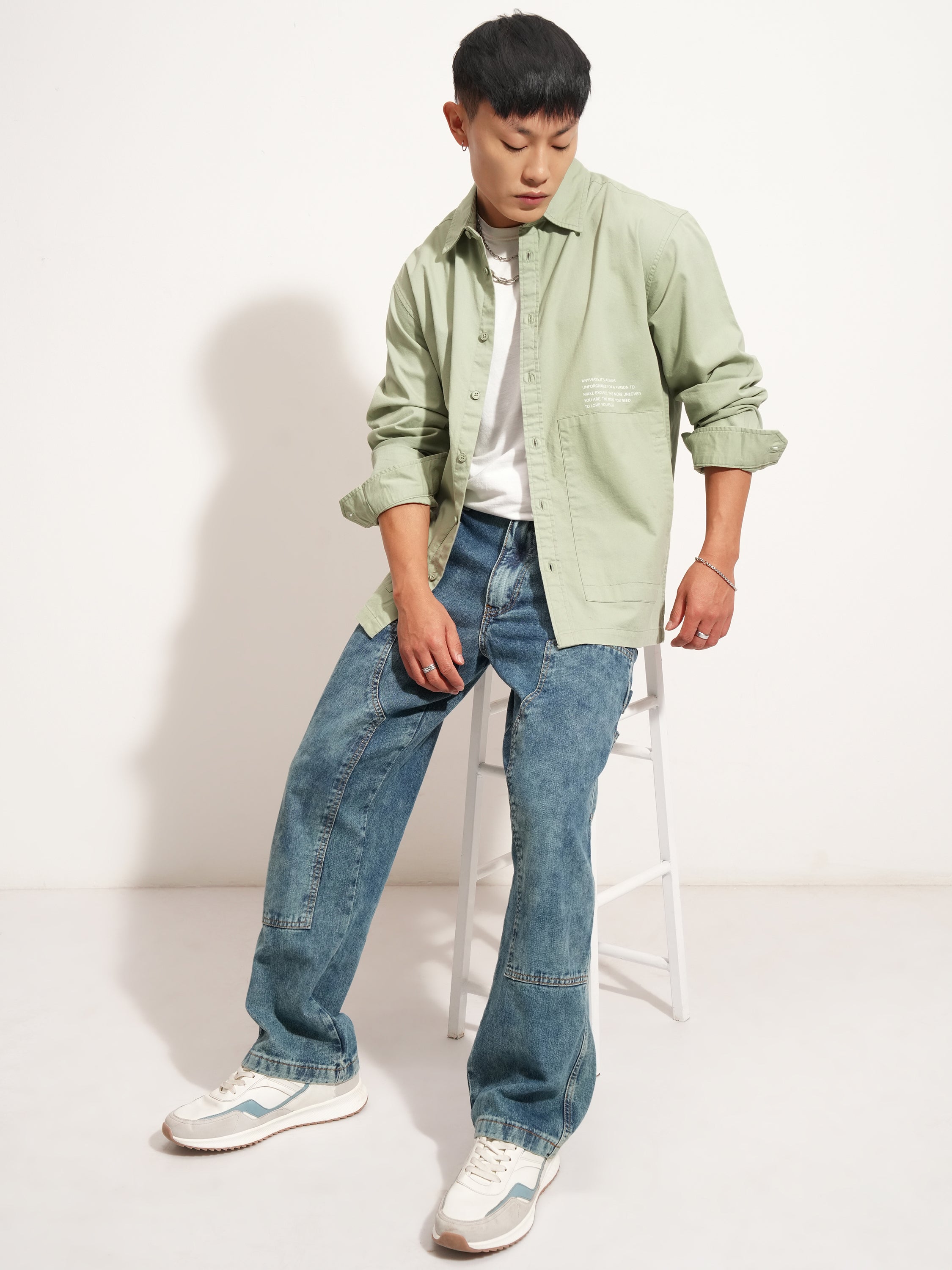 Highlander Men Green Printed Oversized Fit Casual Shirt - Green - Image 2
