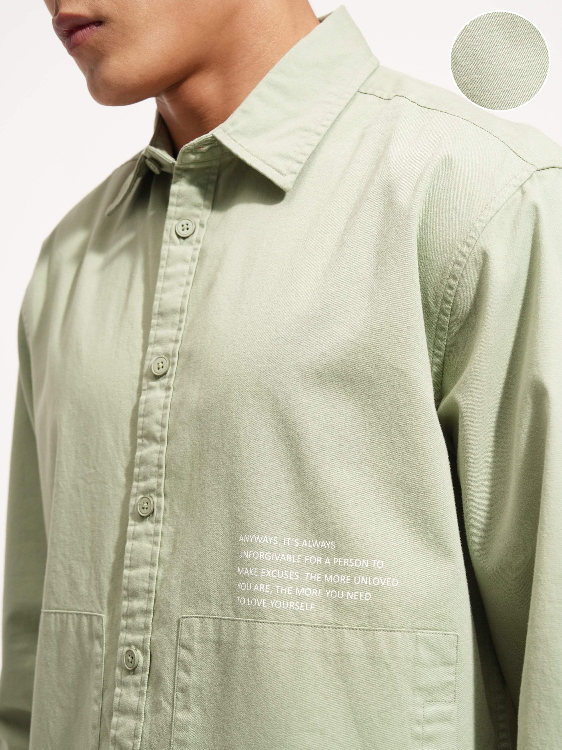 Highlander Men Green Printed Oversized Fit Casual Shirt - Green - Image 5