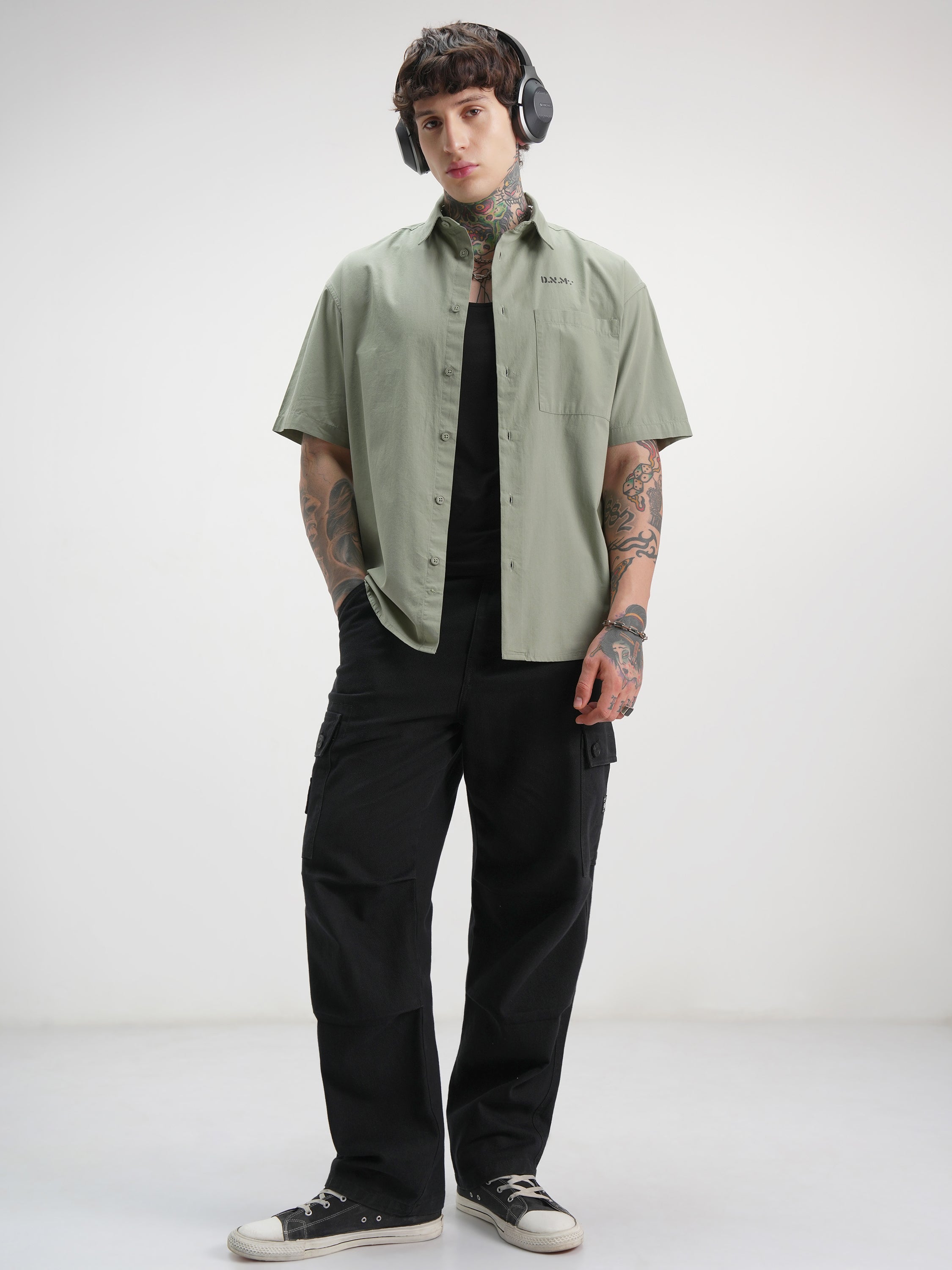 Highlander Men Green Printed Oversized Fit Casual Shirt - Green - Image 2