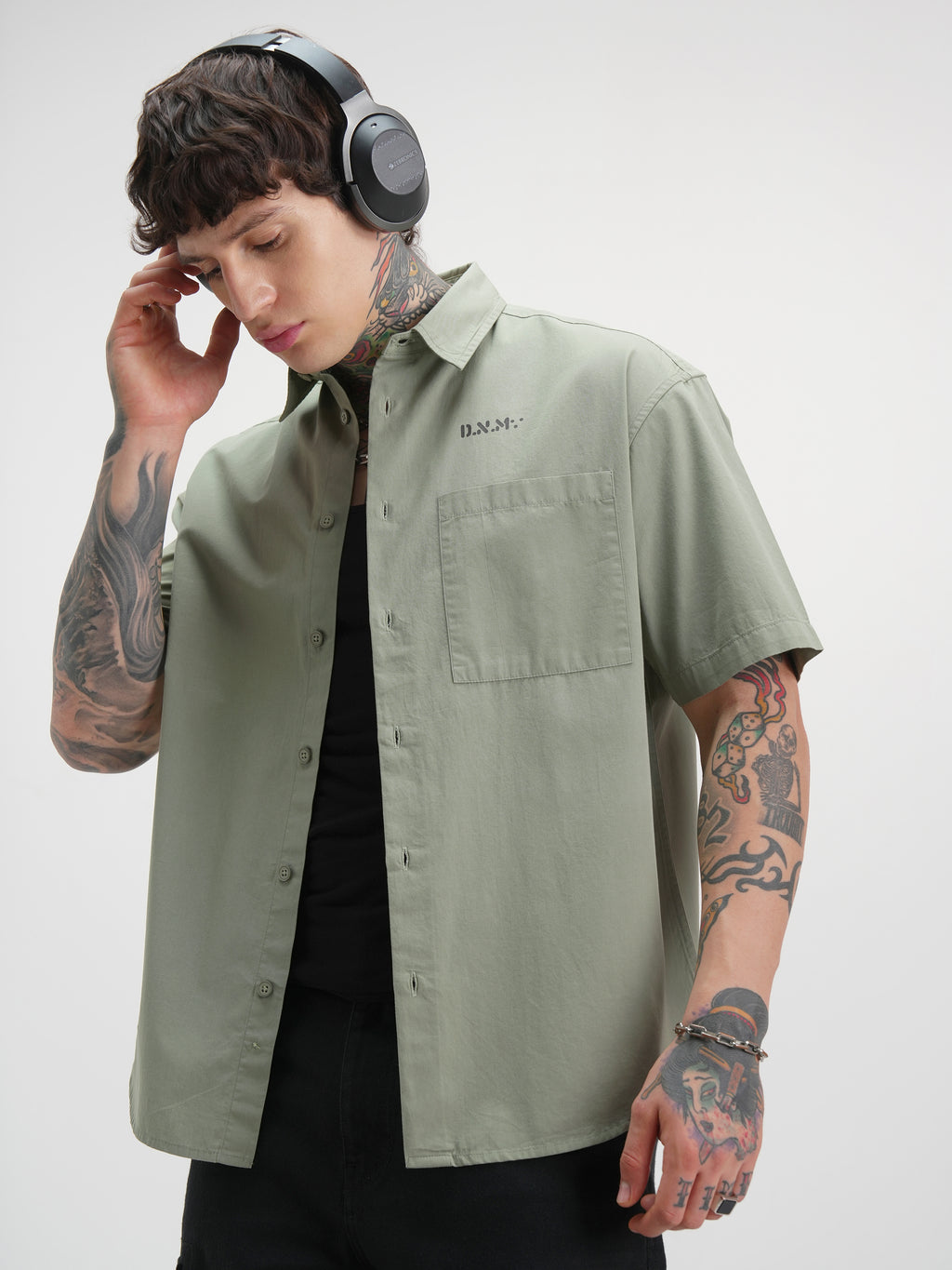 Highlander Men Green Printed Oversized Fit Casual Shirt - Green - Image 3