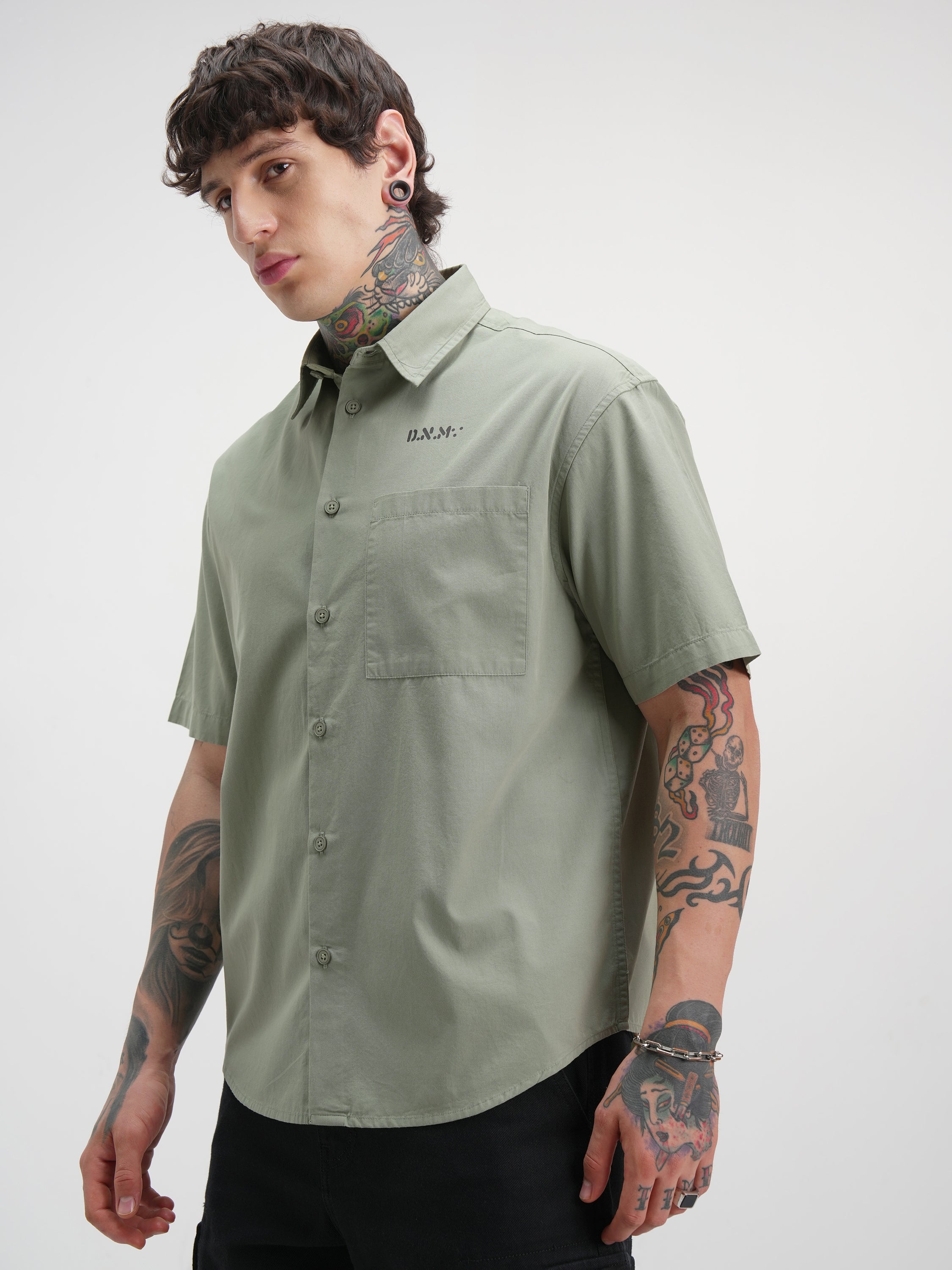 Highlander Men Green Printed Oversized Fit Casual Shirt - Green - Image 4