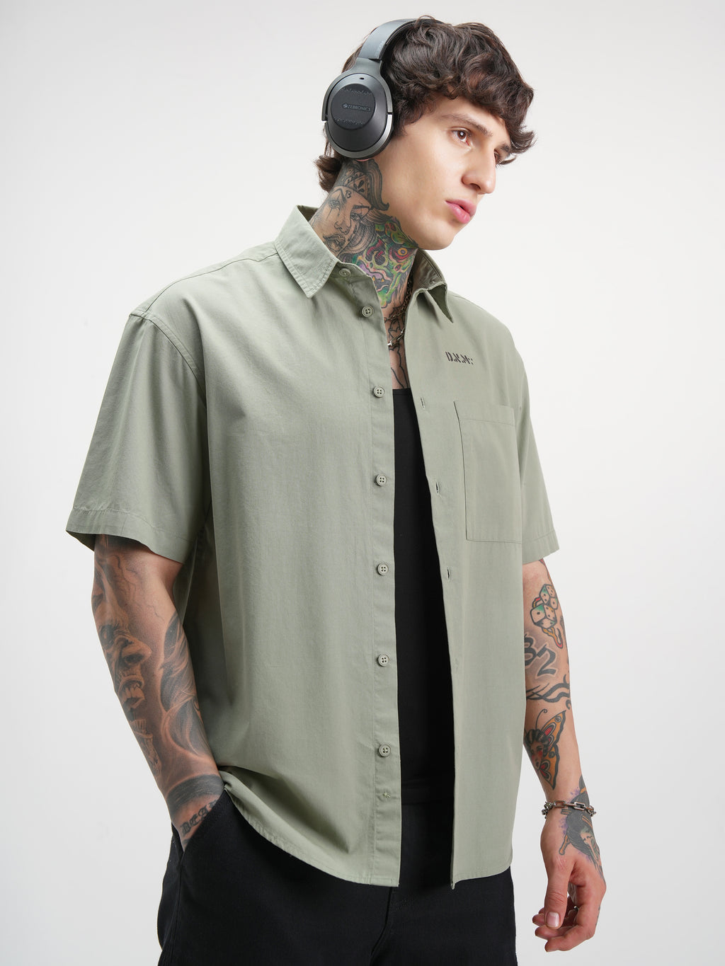 Highlander Men Green Printed Oversized Fit Casual Shirt - Green - Image 6