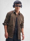 Highlander Men Brown Solid Oversized Fit Casual Shirt - Brown - Image 1