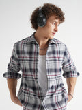 Highlander Men Grey Checked Relaxed Fit Casual Shirt - Grey - Image 1