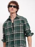 Highlander Men Green Checked Relaxed Fit Casual Shirt - Green - Image 1