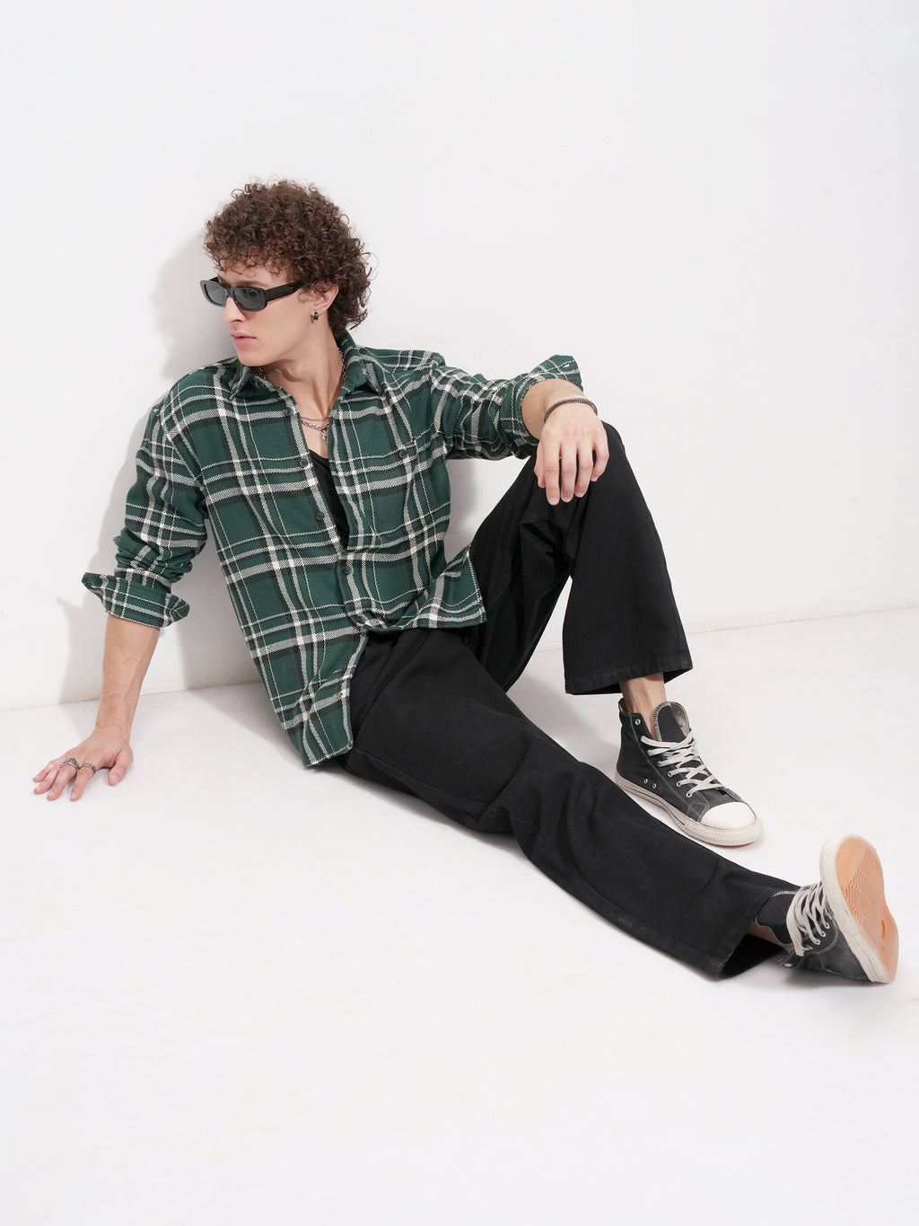 Highlander Men Green Checked Relaxed Fit Casual Shirt - Green - Image 2
