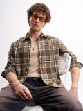 Highlander Men Brown Checked Relaxed Fit Casual Shirt - Brown - Image 1