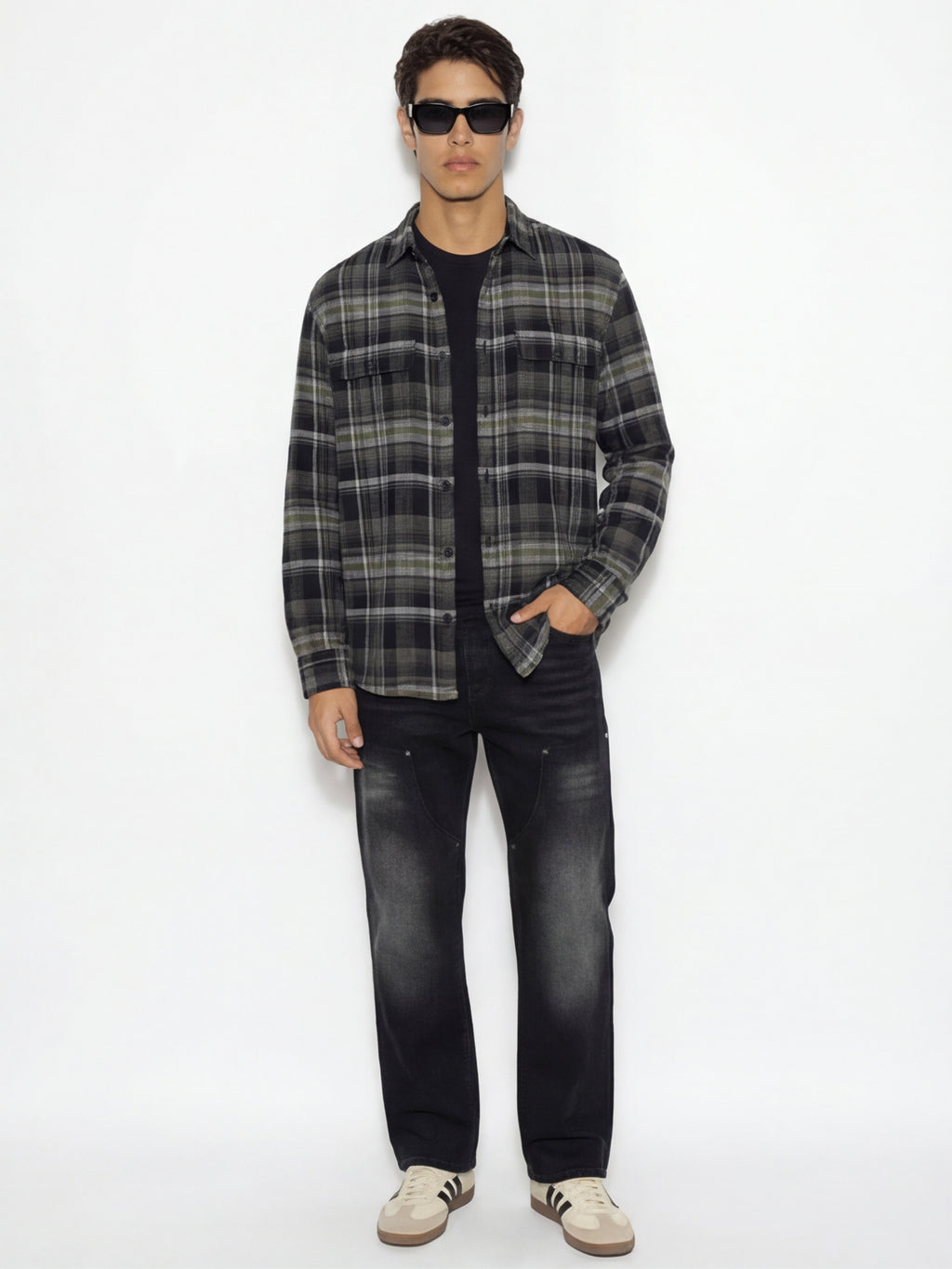 Highlander Men Black Checked Relaxed Fit Casual Shirt - Black - Image 2