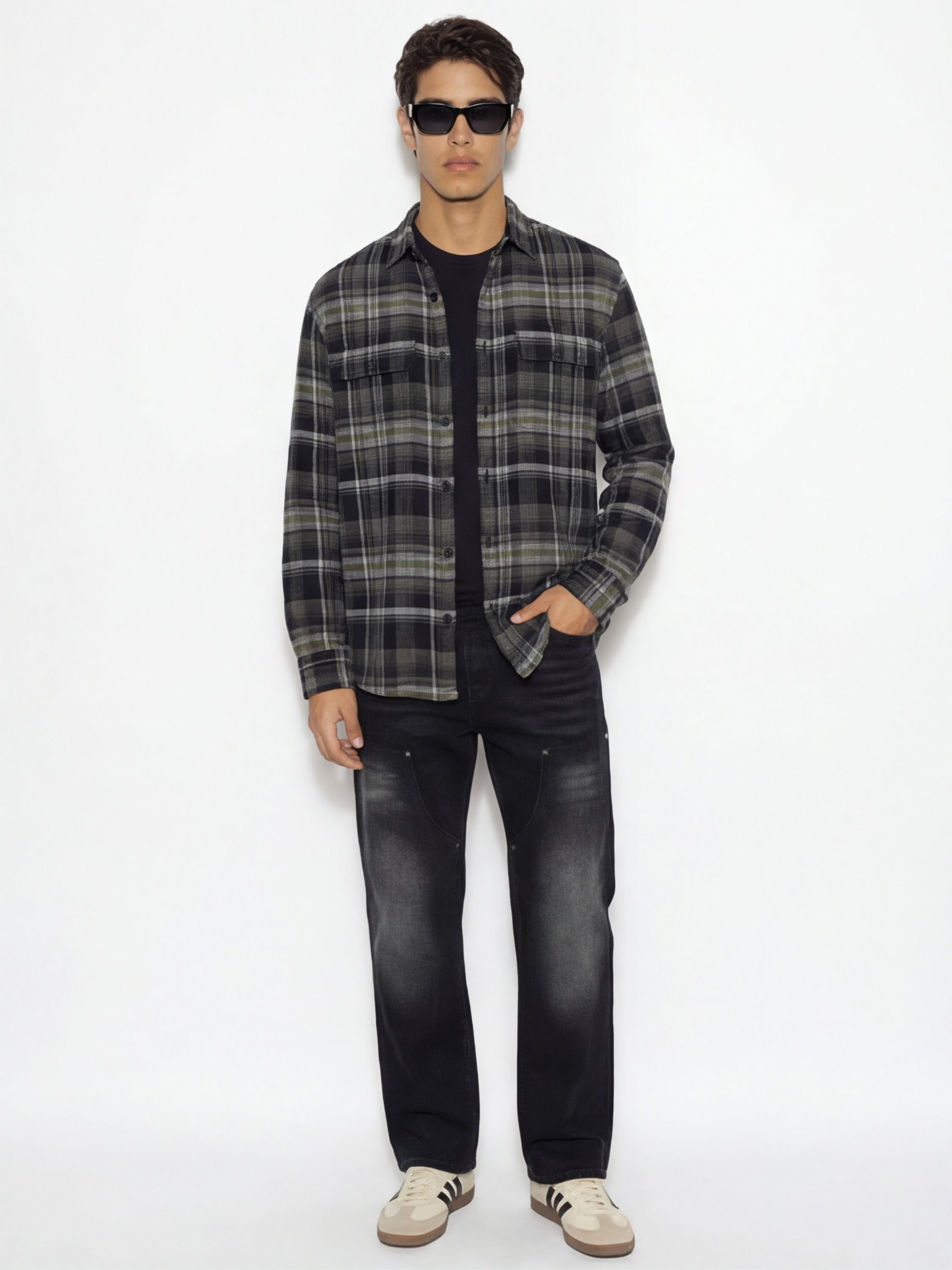 Highlander Men Black Checked Relaxed Fit Casual Shirt - Black - Image 2