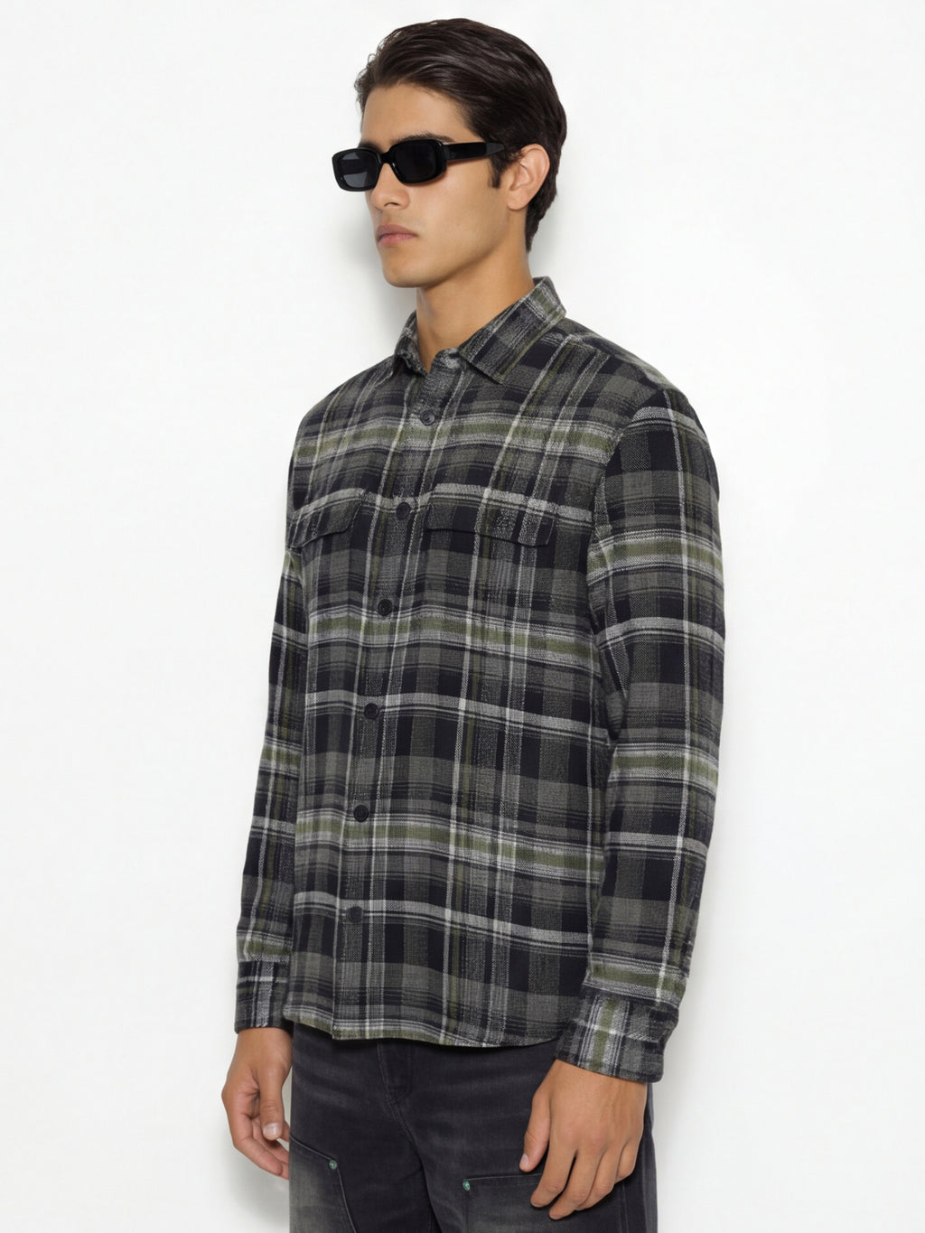 Highlander Men Black Checked Relaxed Fit Casual Shirt - Black - Image 4