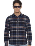 Highlander Men Blue Checked Relaxed Fit Casual Shirt - Blue - Image 1