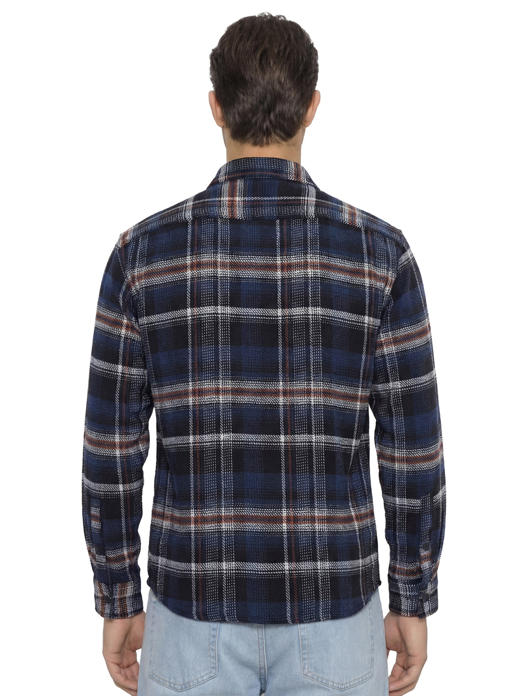 Highlander Men Blue Checked Relaxed Fit Casual Shirt - Blue - Image 3