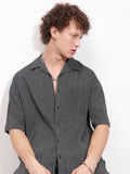Highlander Men Grey Striped Relaxed Fit Casual Shirt - Grey - Image 1