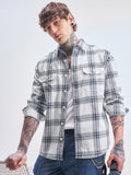Highlander Men White Checked Relaxed Fit Casual Shirt - White - Image 1