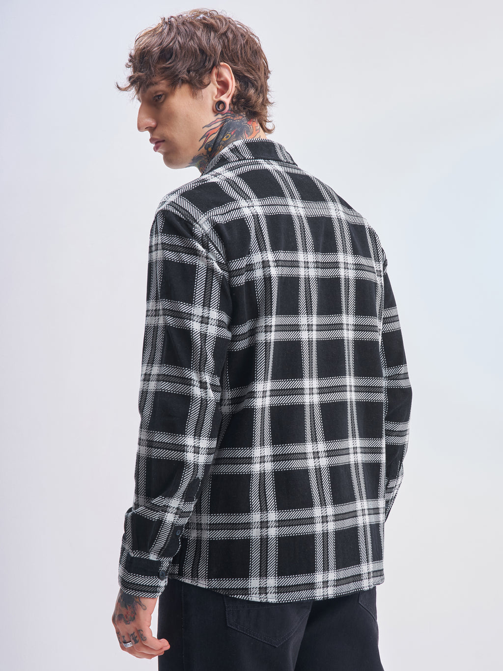 Highlander Men Black Checked Relaxed Fit Casual Shirt - Black - Image 3