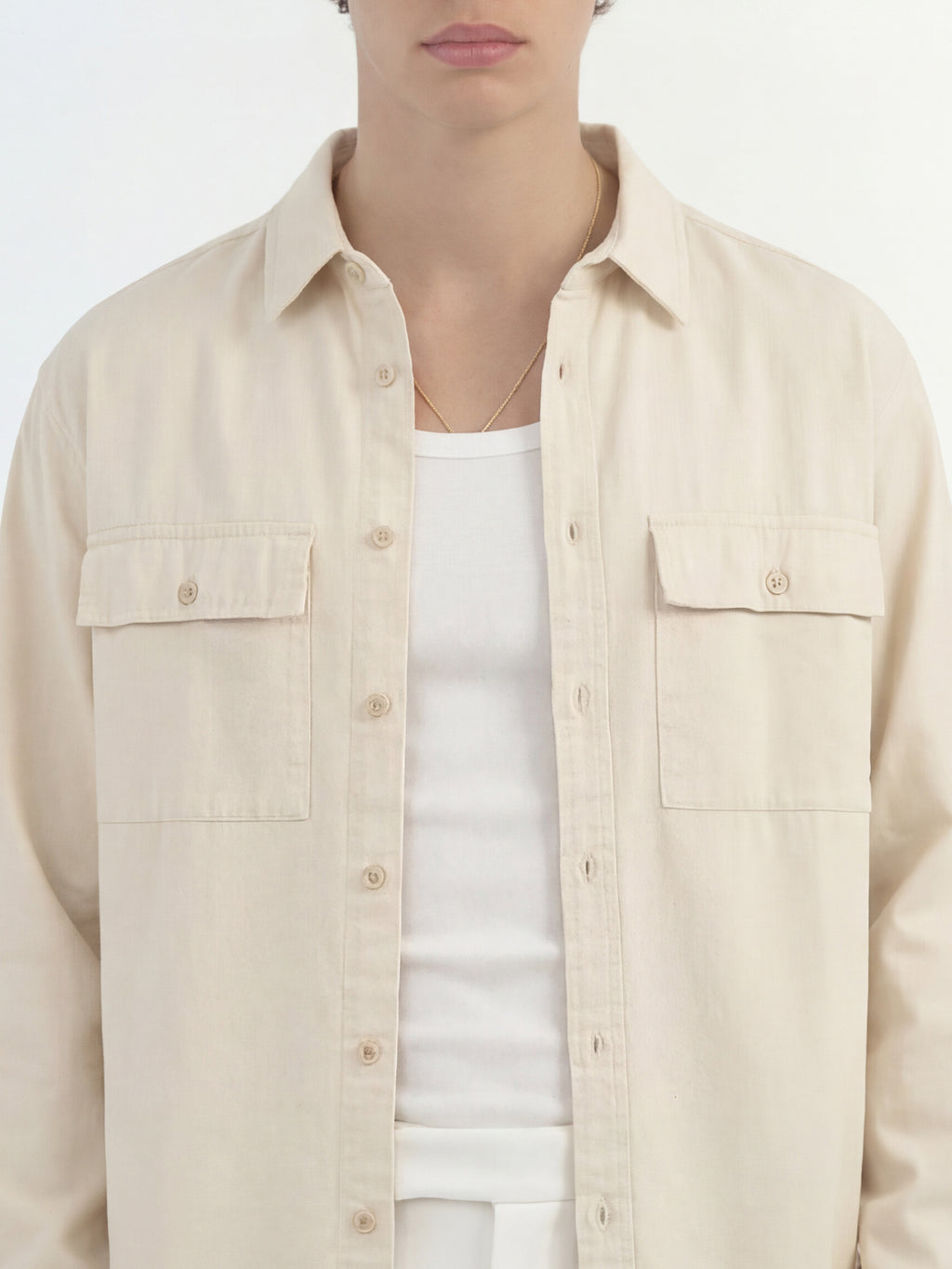 Highlander Men Cream Solid Relaxed Fit Casual Shirt - Cream - Image 5