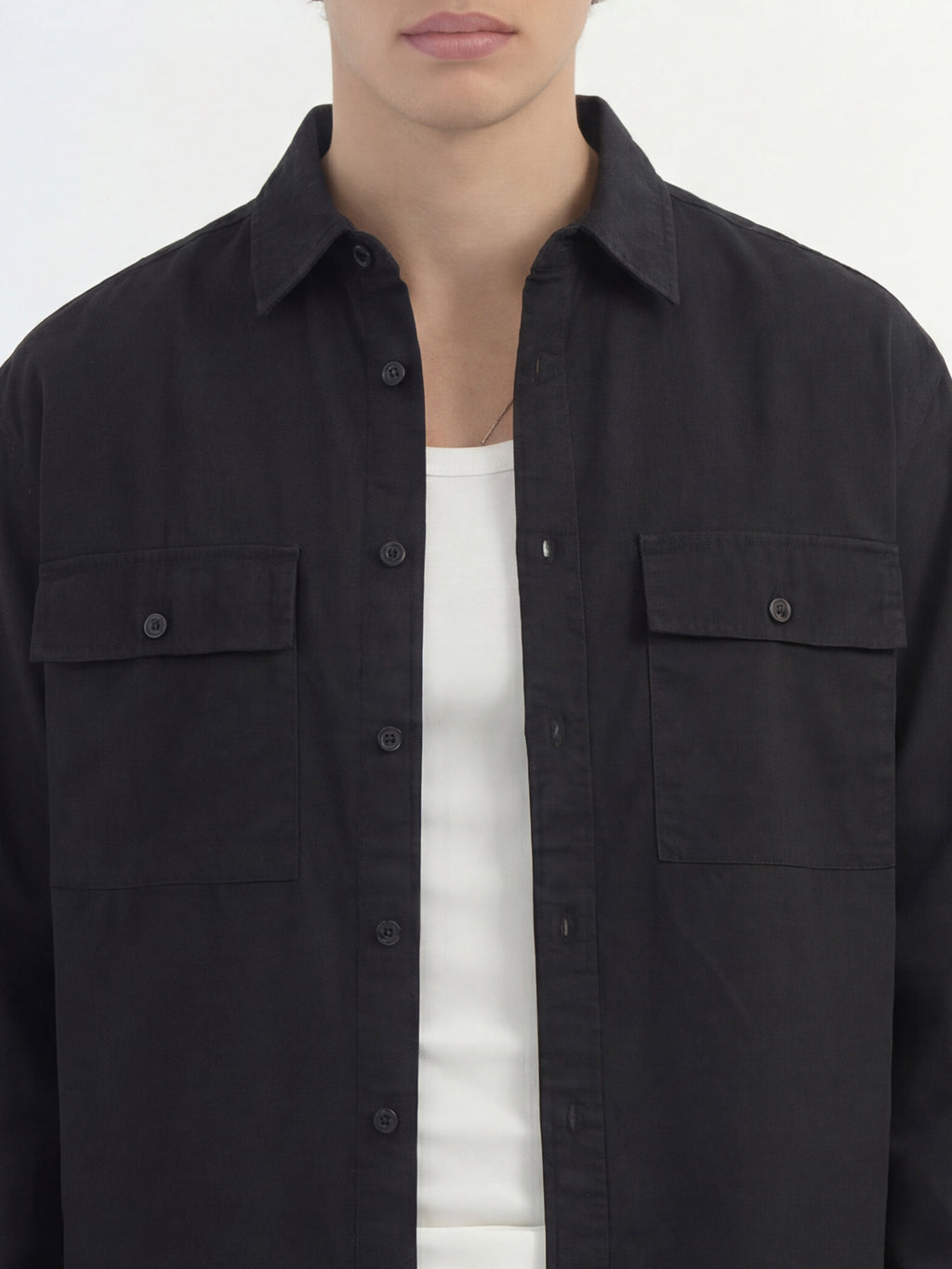Highlander Men Black Solid Relaxed Fit Casual Shirt - Black - Image 5