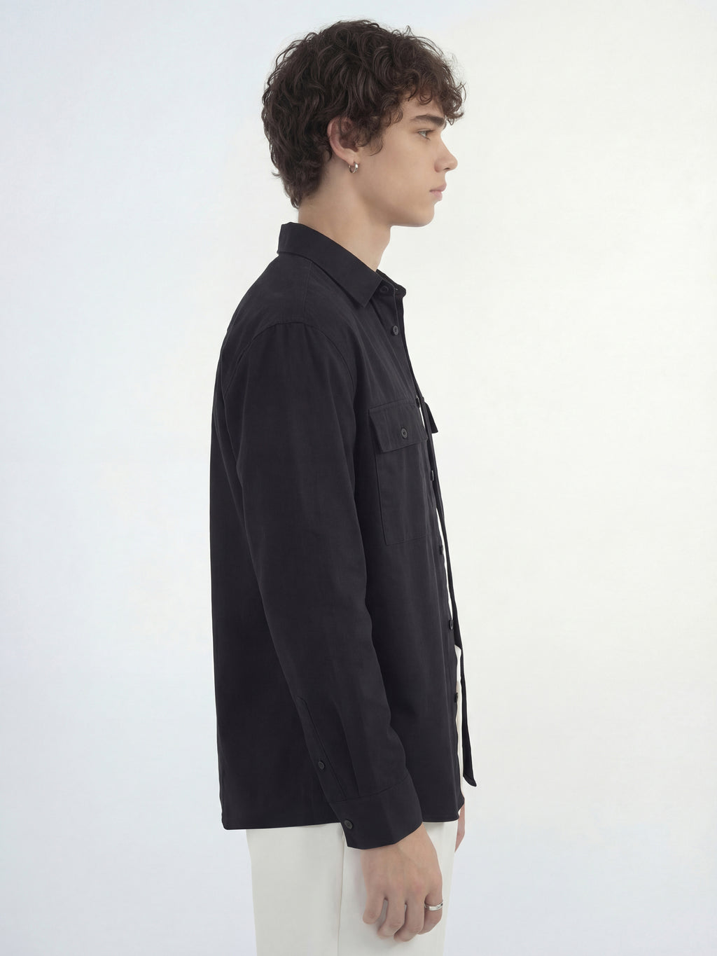 Highlander Men Black Solid Relaxed Fit Casual Shirt - Black - Image 6