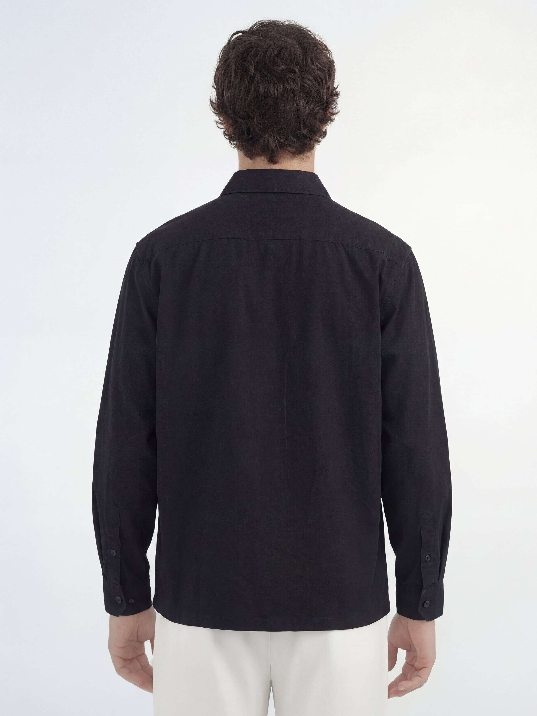 Highlander Men Black Solid Relaxed Fit Casual Shirt - Black - Image 3