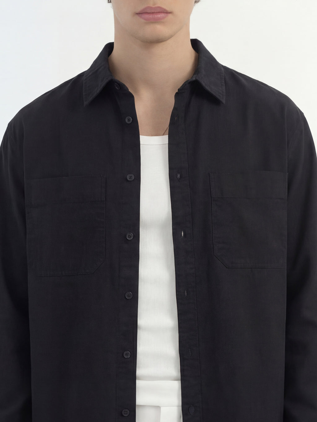 Highlander Men Black Solid Relaxed Fit Casual Shirt - Black - Image 5