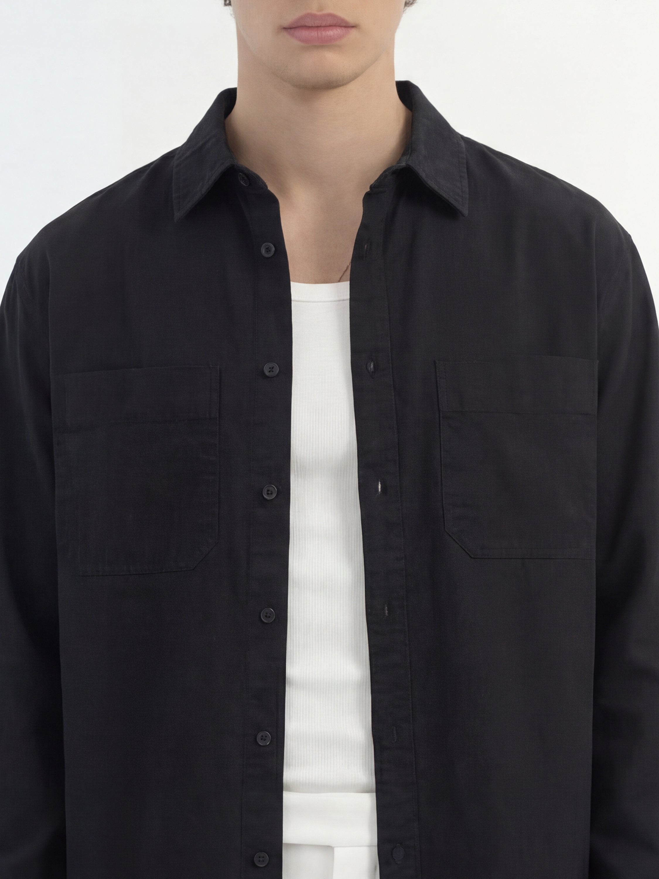 Highlander Men Black Solid Relaxed Fit Casual Shirt - Black - Image 5