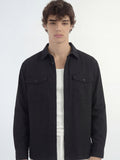 Highlander Men Black Solid Relaxed Fit Casual Shirt - Black - Image 1