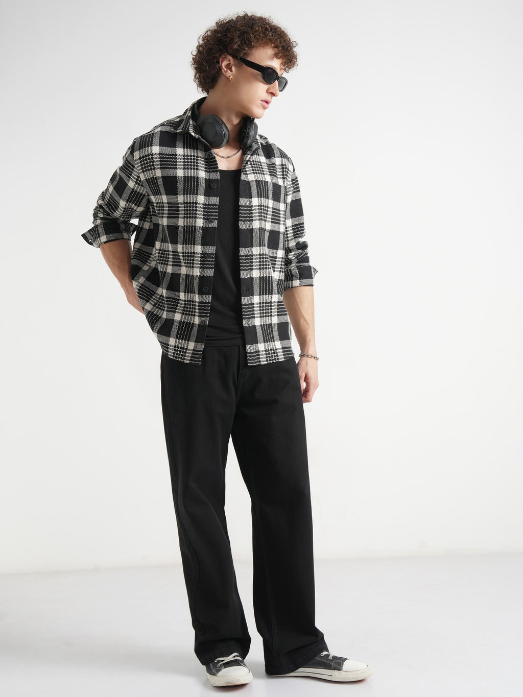 Highlander Men Black Checked Relaxed Fit Casual Shirt - Black - Image 2