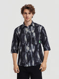 Highlander Men Black Printed Oversized Fit Casual Shirt - Black - Image 1