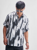 Highlander Men Navy Blue Printed Oversized Fit Casual Shirt - Navy Blue - Image 1