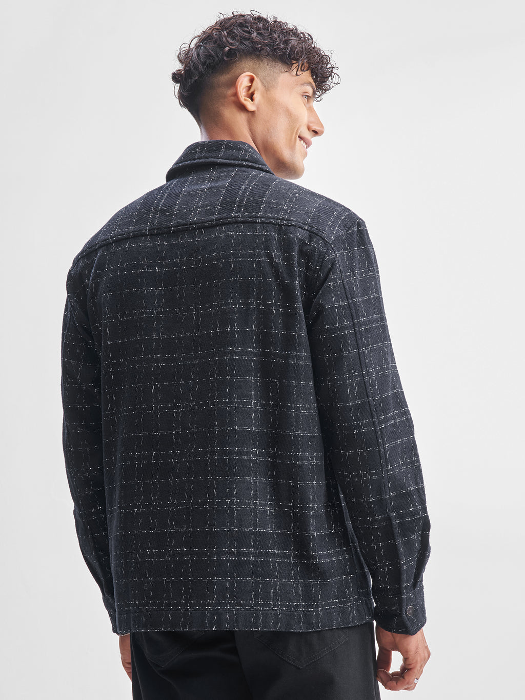 Highlander Men Black Checked Relaxed Fit Casual Shirt - Black - Image 3