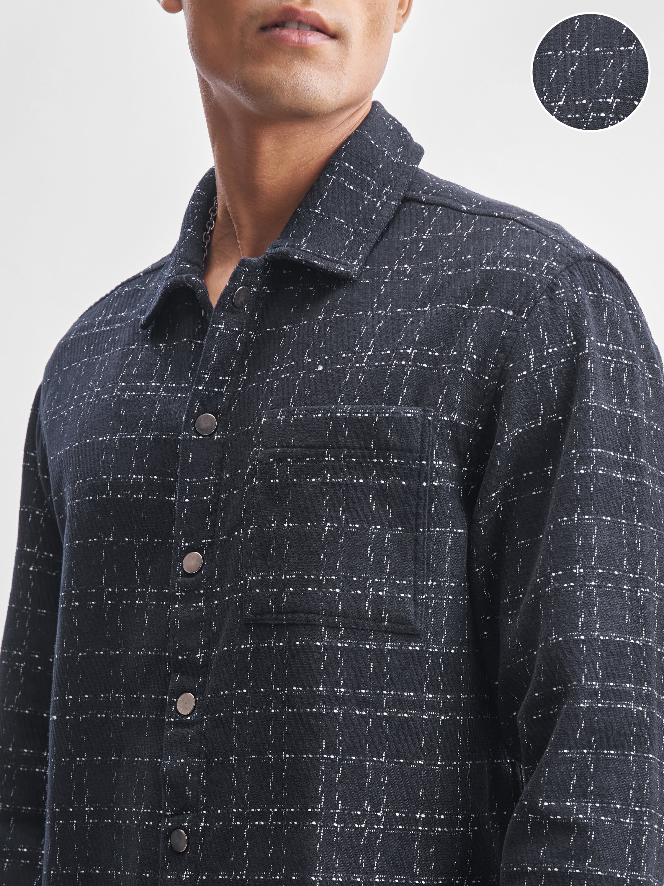 Highlander Men Black Checked Relaxed Fit Casual Shirt - Black - Image 5