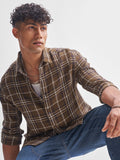 Highlander Men Brown Checked Oversized Fit Casual Shirt - Brown - Image 1