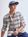 Highlander Men Cream Checked Relaxed Fit Casual Shirt - Cream - Image 1