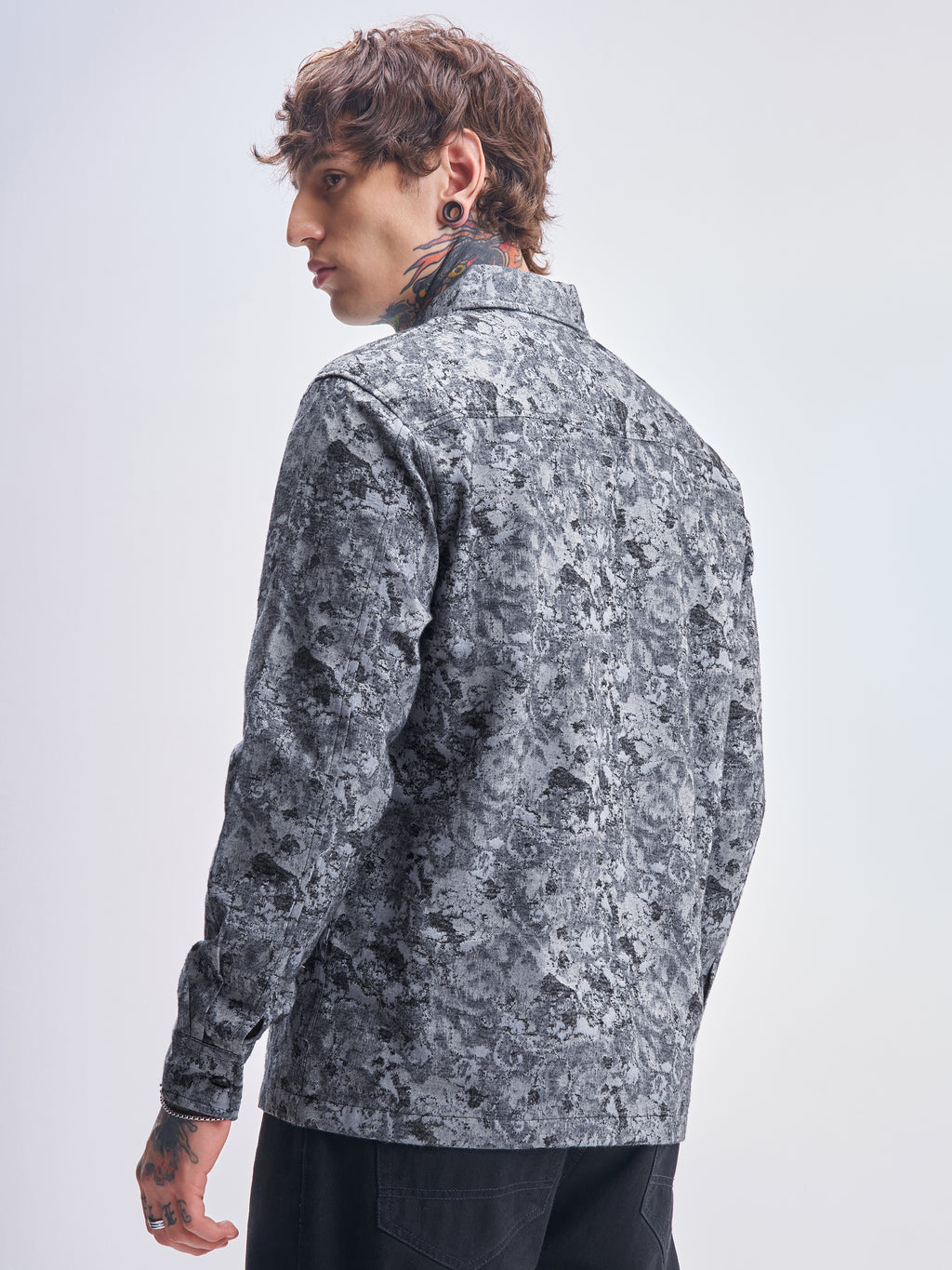 Highlander Men Grey Printed Relaxed Fit Casual Shirt - Grey - Image 3