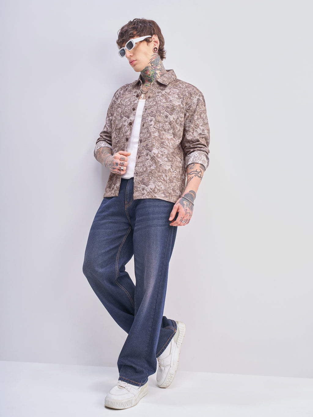 Highlander Men Beige Printed Relaxed Fit Casual Shirt - Beige - Image 2