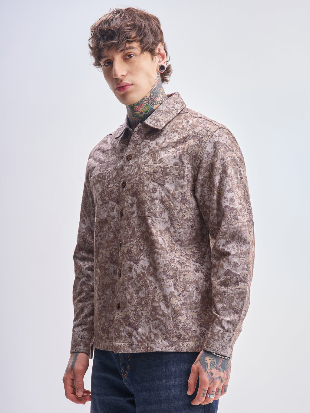 Highlander Men Beige Printed Relaxed Fit Casual Shirt - Beige - Image 4