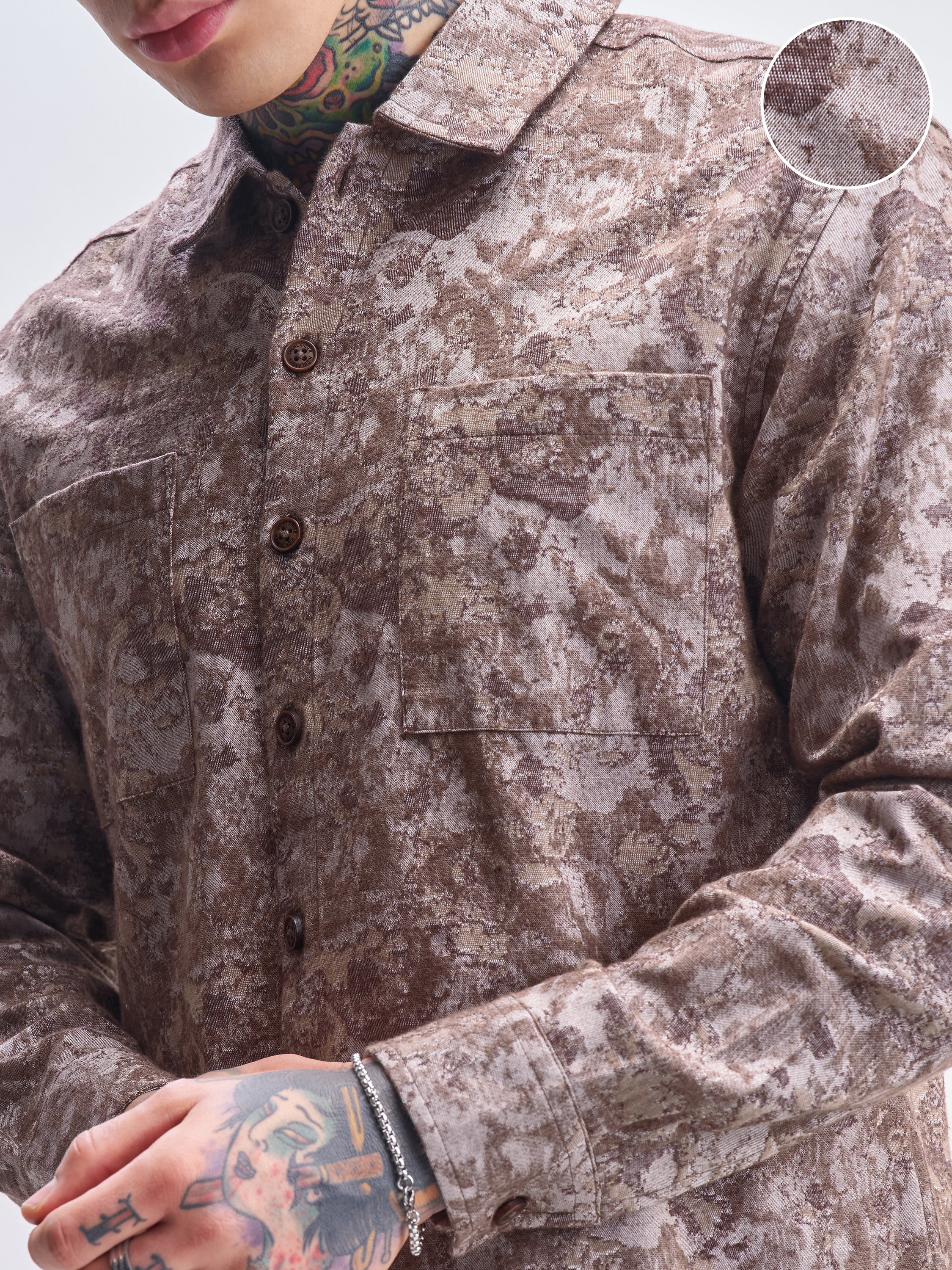 Highlander Men Beige Printed Relaxed Fit Casual Shirt - Beige - Image 5