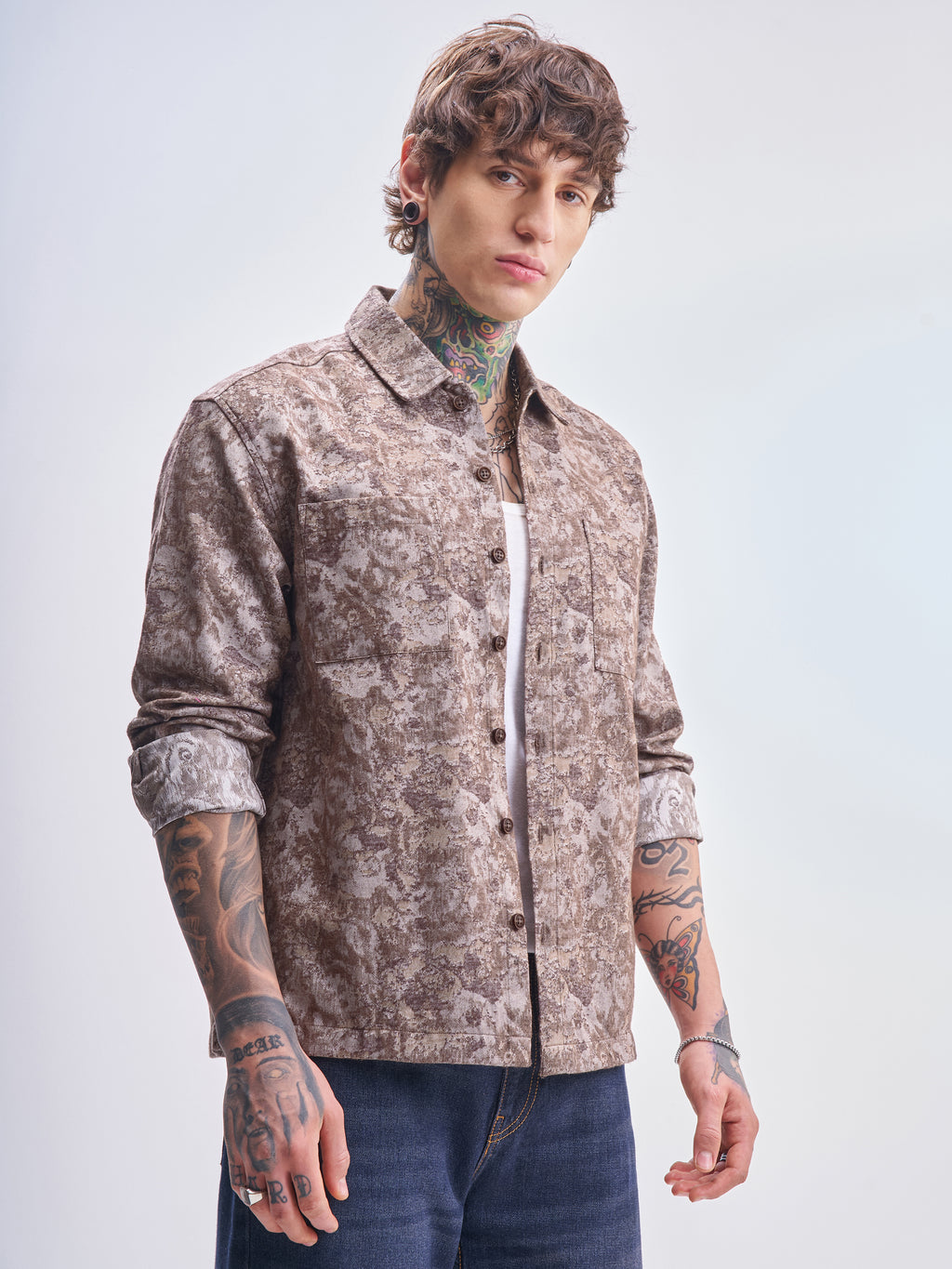 Highlander Men Beige Printed Relaxed Fit Casual Shirt - Beige - Image 6