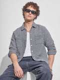 Highlander Men Grey Self Design Relaxed Fit Casual Shirt - Grey - Image 1