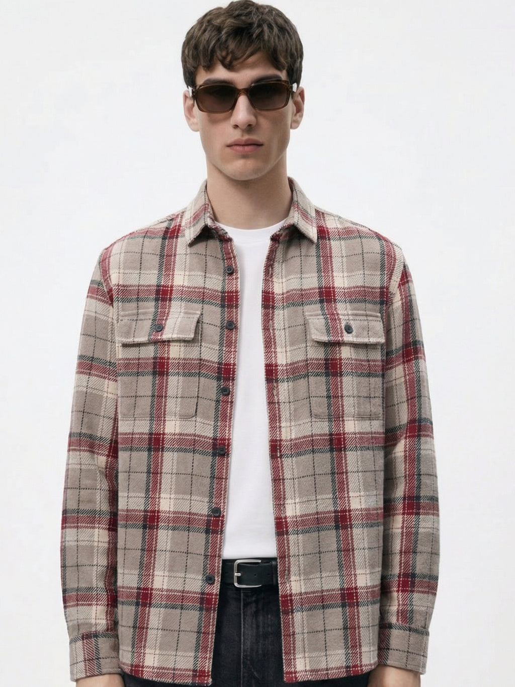Highlander Men Beige Checked Relaxed Fit Casual Shirt - Beige - Image 1