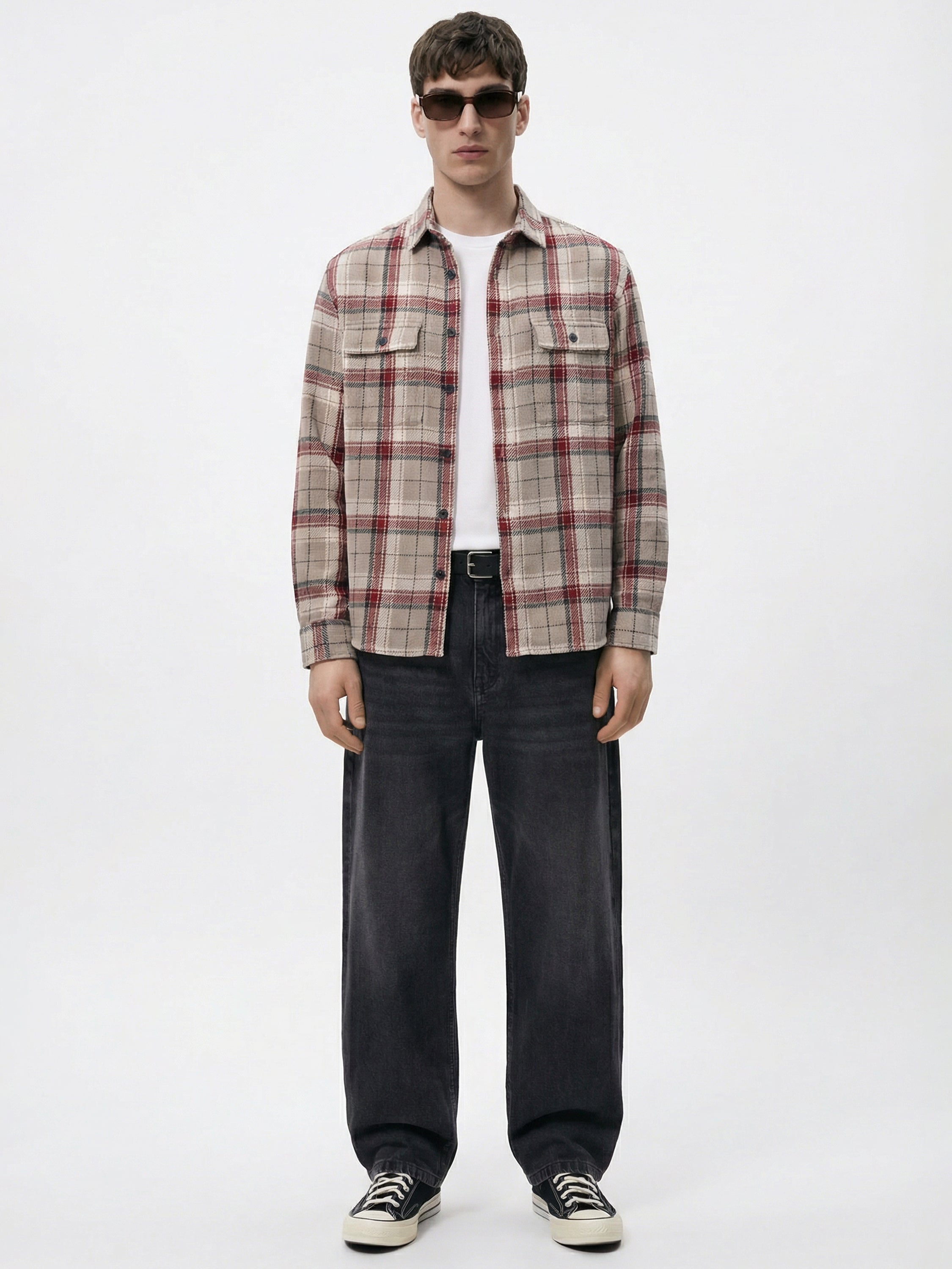 Highlander Men Beige Checked Relaxed Fit Casual Shirt - Beige - Image 2
