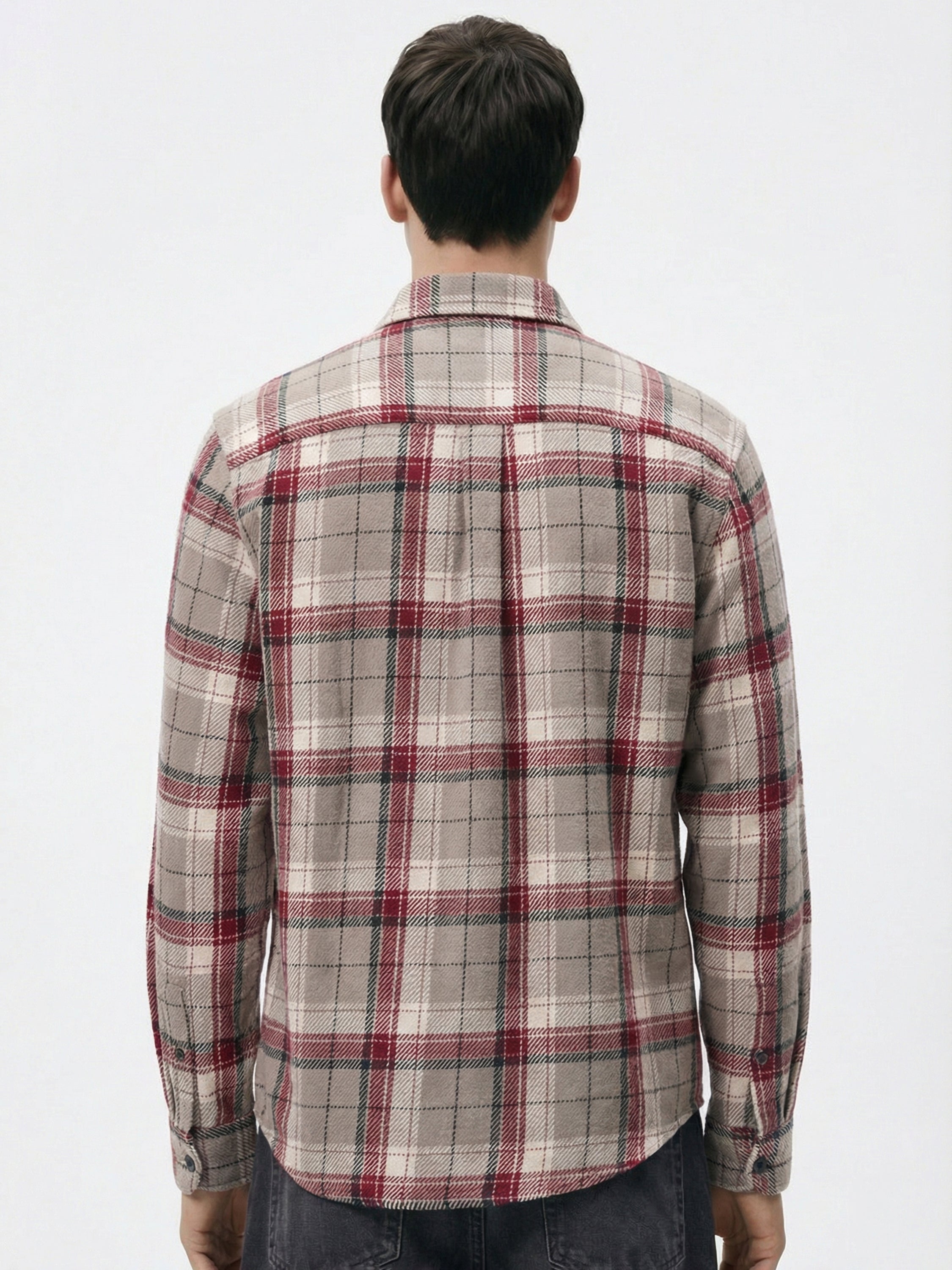 Highlander Men Beige Checked Relaxed Fit Casual Shirt - Beige - Image 3