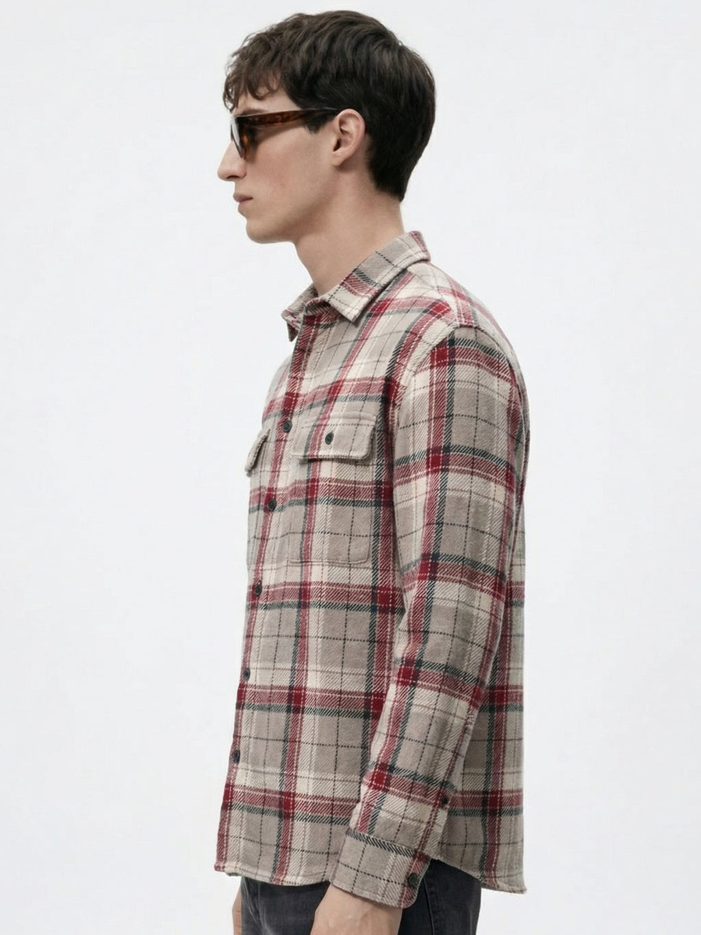 Highlander Men Beige Checked Relaxed Fit Casual Shirt - Beige - Image 4