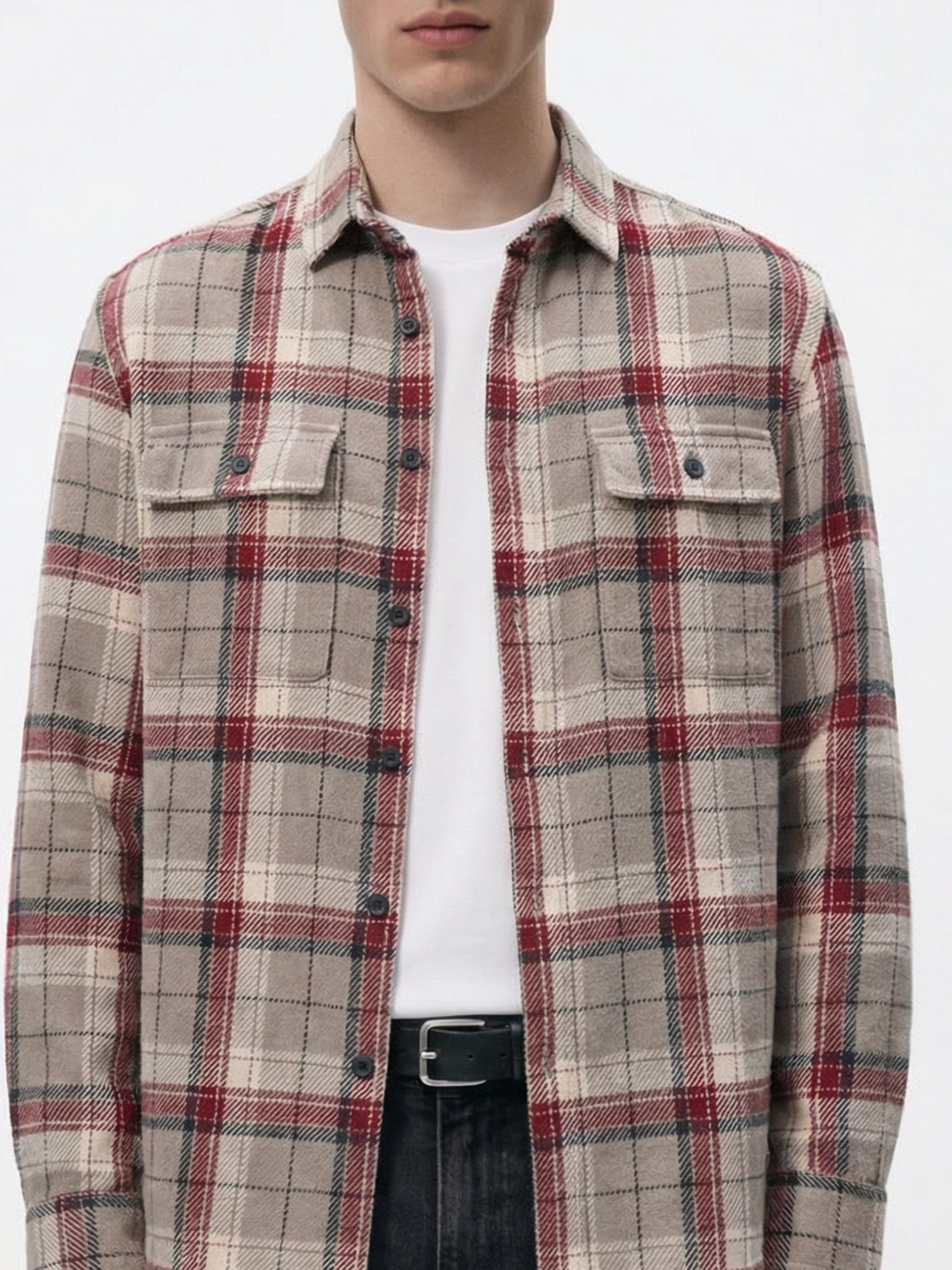 Highlander Men Beige Checked Relaxed Fit Casual Shirt - Beige - Image 5