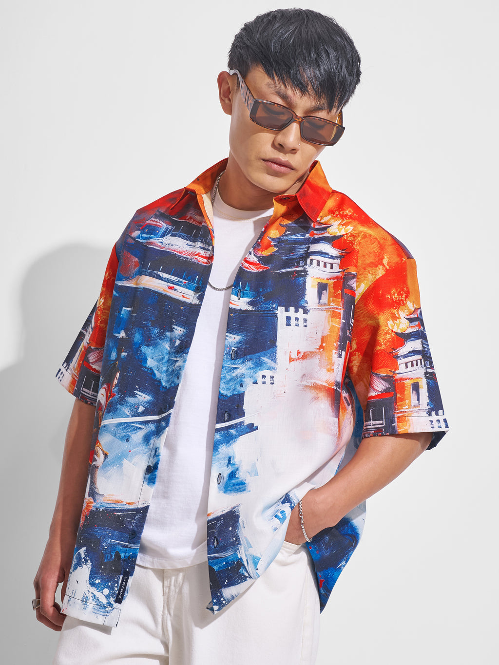 Highlander Men Multi Printed Oversized Fit Casual Shirt - Multi - Image 1