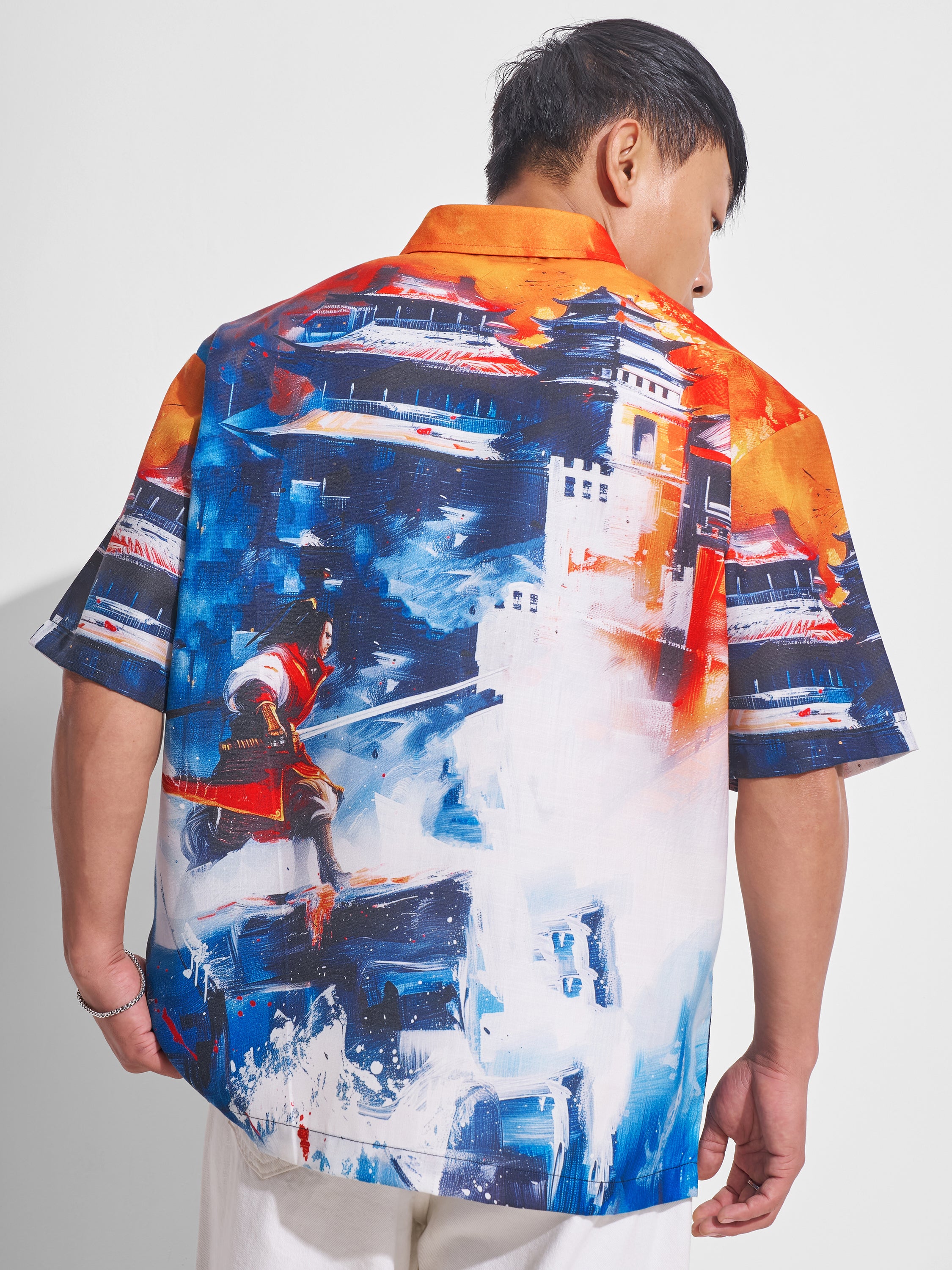 Highlander Men Multi Printed Oversized Fit Casual Shirt - Multi - Image 3