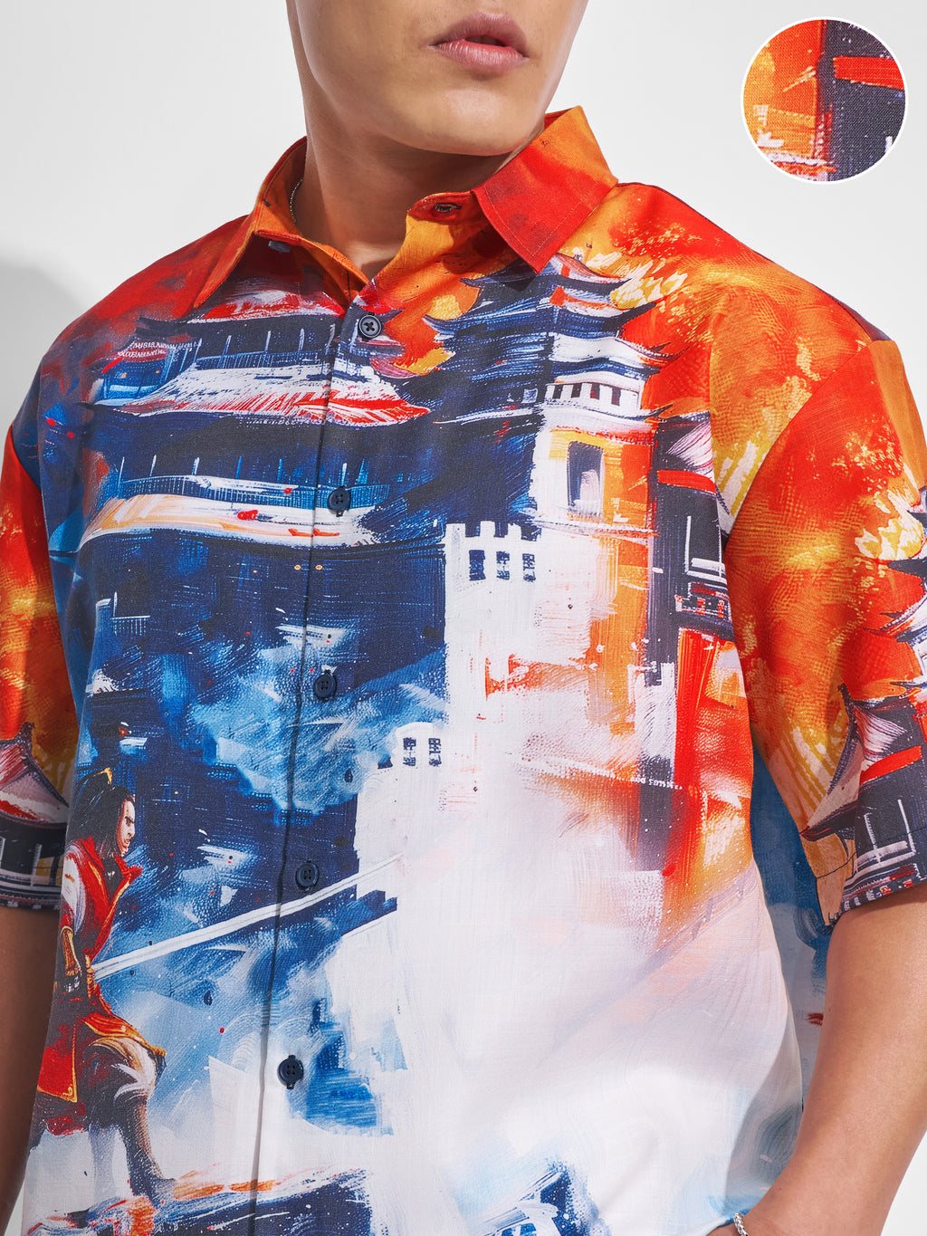Highlander Men Multi Printed Oversized Fit Casual Shirt - Multi - Image 5