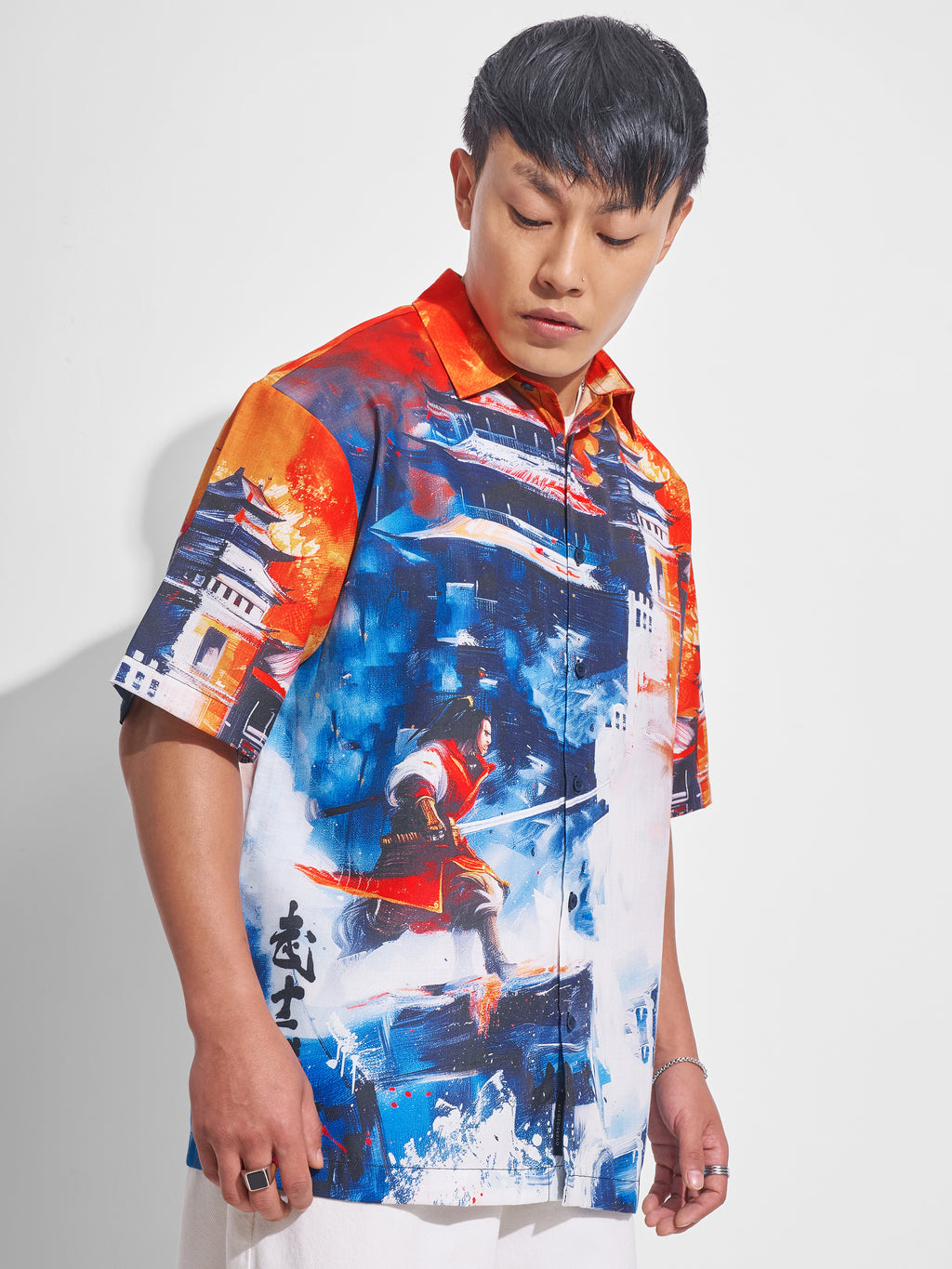Highlander Men Multi Printed Oversized Fit Casual Shirt - Multi - Image 6